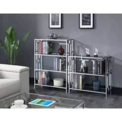 42.75" Town Square Chrome 4 Tier Bookcase Chrome - Breighton Home 7 42.75" Town Square Chrome 4 Tier Bookcase Chrome - Breighton Home -Living Room Furniture Store GUEST 173d6385 1126 481e 8b3f 6318f280d9a8 1