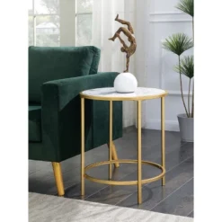 Gold Coast Deluxe Mirrored Round End Table - Johar Furniture -Living Room Furniture Store GUEST 1dde9af3 428f 4455 8921 44e01ff5b3c6