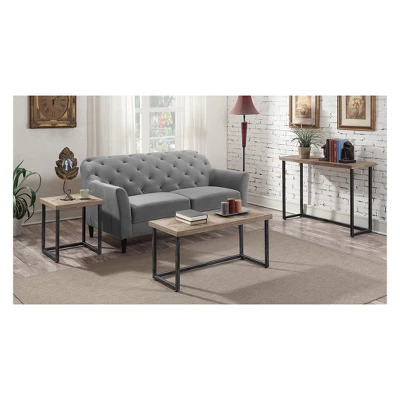 Laredo Parquet Console Table Natural/Black - Breighton Home 5 Laredo Parquet Console Table Natural/Black - Breighton Home - Image 3