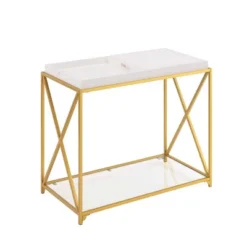 St Andrews Console Table White/Gold - Breighton Home -Living Room Furniture Store GUEST 24a8d013 878d 44b2 a8a9 2bb1b3f3f0eb