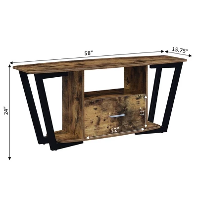 Graystone 1 Drawer TV Stand For TVs Up To 60" With Shelves - Breighton Home 6 Graystone 1 Drawer TV Stand For TVs Up To 60" With Shelves - Breighton Home - Image 4