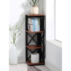 38.5" Oxford 3 Tier Corner Bookcase - Breighton Home -Living Room Furniture Store GUEST 260bef65 1197 49da 958a c6379b457ea8