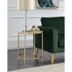 Gold Coast Deluxe Mirrored Round End Table - Johar Furniture -Living Room Furniture Store GUEST 27f39fce 653b 4561 9597 145374c65000