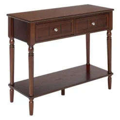 French Country 2 Drawer Hall Table With Shelf - Breighton Home -Living Room Furniture Store GUEST 29ee84f5 a426 4b1b 9a23 a4a1fb763a14