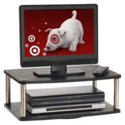 Two-Tier Swivel Riser TV Stand For TVs Up To 20" Black - Breighton Home -Living Room Furniture Store GUEST 2ae0c01b efff 404b 9712 b1acf96e6121