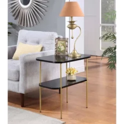 Lunar Chairside End Table With Shelf - Breighton Home
