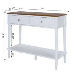 French Country 2 Drawer Hall Table With Shelf - Breighton Home -Living Room Furniture Store GUEST 2eb4442c 1231 43c6 8cde 2971a304439b