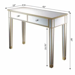 Gold Coast Mirrored Desk - Breighton Home 24 Gold Coast Mirrored Desk - Breighton Home -Living Room Furniture Store GUEST 4466f556 b040 4b08 8b55 b7df78df3791