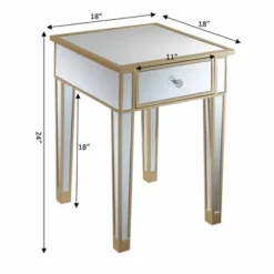 Gold Coast Mirrored End Table With Drawer - Breighton Home -Living Room Furniture Store GUEST 48b4b58f a9e7 4065 9de3 9960bbef6332