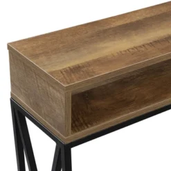 Tucson Deluxe Console Table With Shelf Weathered Barnwood/Black - Breighton Home -Living Room Furniture Store GUEST 67b5f8ba c13a 4482 856c 4b109ce3911f