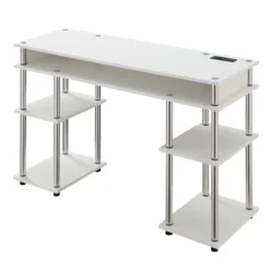 Designs2Go No Tools Student Desk With Charging Station And Shelves - Breighton Home -Living Room Furniture Store GUEST 7307836f 2e0b 49e5 b615 9c9a0aae32c0