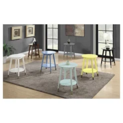 Wilson Mid-Century Modern Round End Table With Bottom Shelf - Breighton Home -Living Room Furniture Store GUEST 7451b9c5 f8b9 47f4 90d0 868204eccdb1