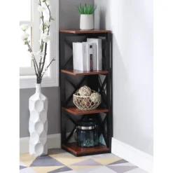 38.5" Oxford 3 Tier Corner Bookcase - Breighton Home -Living Room Furniture Store GUEST 88ce3866 7aba 44ee 86e1 9f230c8ff79d