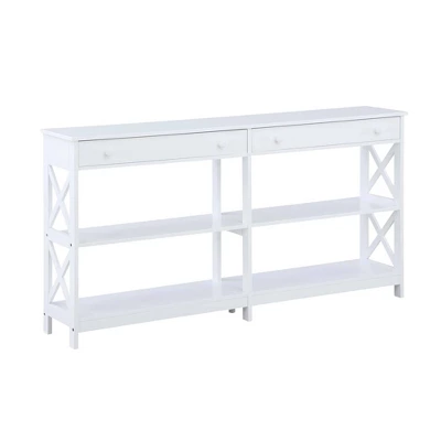 60" Oxford 2 Drawer Console Table With Shelves - Breighton Home 10 60" Oxford 2 Drawer Console Table With Shelves - Breighton Home - Image 8