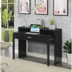 Newport JB Console Sliding Desk With Drawer And Riser - Breighton Home