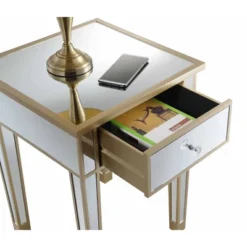 Gold Coast Mirrored End Table With Drawer - Breighton Home -Living Room Furniture Store GUEST 93d3afb5 fc66 4785 9414 b20948daacdb