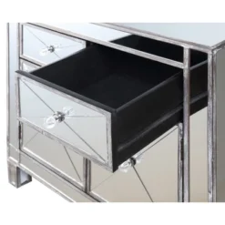 Gold Coast Vineyard 2 Drawer Mirrored Cabinet Weathered Gray - Breighton Home