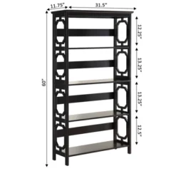 60" Omega 5 Tier Bookcase - Breighton Home -Living Room Furniture Store GUEST 9e0a8de8 cae7 4afc be56 298b6428fd7f