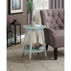 Wilson Mid-Century Modern Round End Table With Bottom Shelf - Breighton Home -Living Room Furniture Store GUEST b1acb549 0d29 4f22 b079 0d4d23835a72