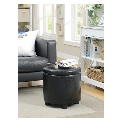 Designs4Comfort Round Accent Storage Ottoman - Breighton Home 6 Designs4Comfort Round Accent Storage Ottoman - Breighton Home - Image 4