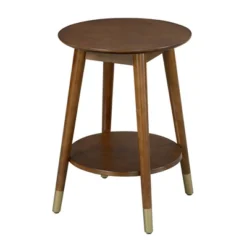 Wilson Mid-Century Modern Round End Table With Bottom Shelf - Breighton Home -Living Room Furniture Store GUEST c1e8d396 87f3 459c 9a76 1fc515336944