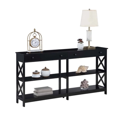 60" Oxford 2 Drawer Console Table With Shelves - Breighton Home 4 60" Oxford 2 Drawer Console Table With Shelves - Breighton Home - Image 2