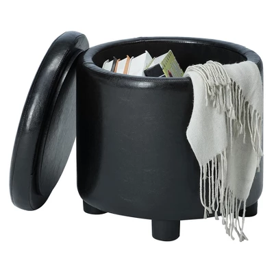 Designs4Comfort Round Accent Storage Ottoman - Breighton Home 5 Designs4Comfort Round Accent Storage Ottoman - Breighton Home - Image 3