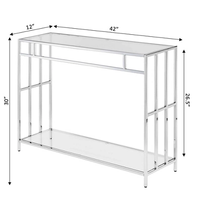 Mission Glass Console Table Chrome - Breighton Home 4 Mission Glass Console Table Chrome - Breighton Home - Image 2