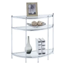 Royal Crest Entryway Table Chrome/Glass - Breighton Home