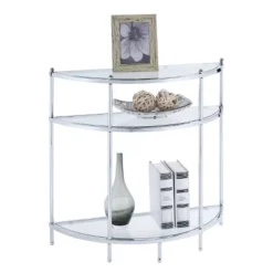 Royal Crest Entryway Table Chrome/Glass - Breighton Home -Living Room Furniture Store GUEST e7561a67 d41e 4573 b95e a27d80609a34