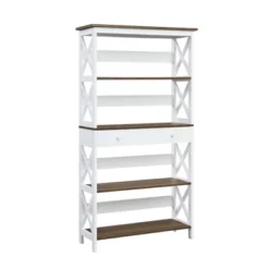 59.75" Oxford 5 Tier Bookcase With Drawer - Breighton Home -Living Room Furniture Store GUEST f04bb146 30cd 48f0 95ea 33d9396d62a2