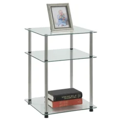 Classic Glass 3 Tier End Table Clear Glass - Breighton Home