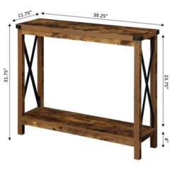 Durango Console Table With Shelf Barnwood/Black - Breighton Home -Living Room Furniture Store GUEST f9ba9412 6a5e 424c a127 b8cc38560045